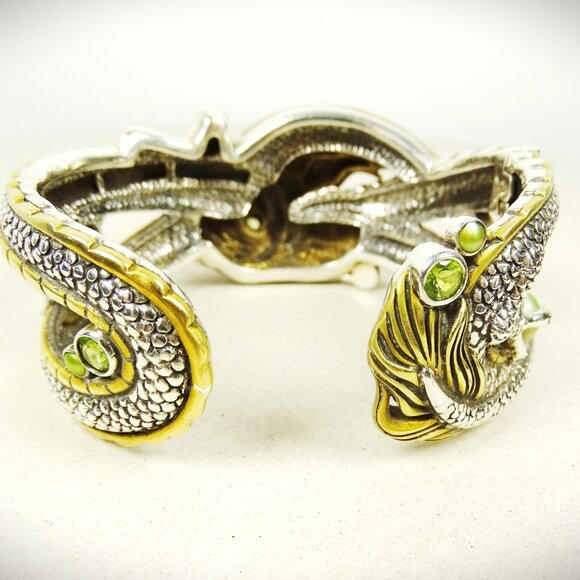ECHO of the DREAMER Sterling Silver Bronze FW Pearls & Peridot Cuff Bracelet - Picture 6 of 12